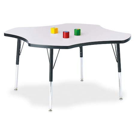 Jonti-Craft Berries Four Leaf Activity Table, E-height, Freckled Gray/Black/Black 6453JCE180